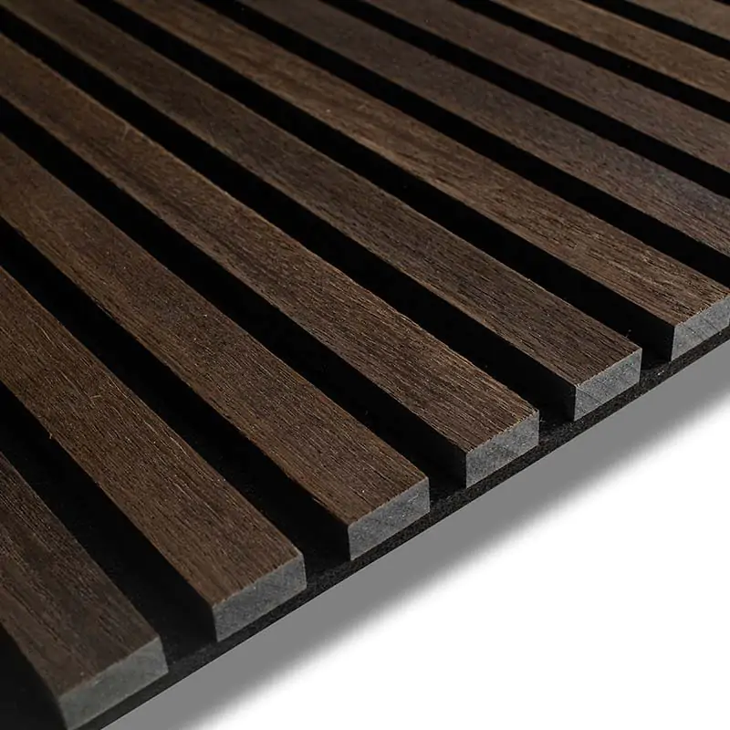 - MuffleTimber | Acoustic Slat Wood Wall Panel - Smoked Oak (Black Felt) - Muffle Acoustics Limited