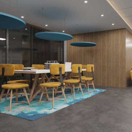 Balsa acústica circular MuffleRaft para techo